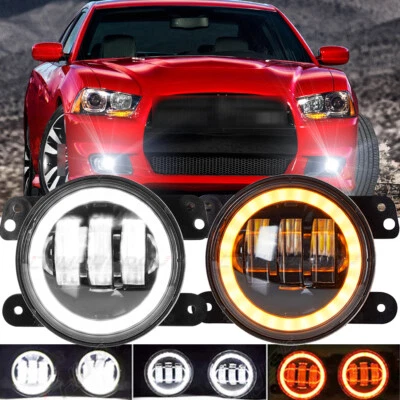 Juego de 2 luces antiniebla redondas de 4 pulgadas lámpara de conducción para Dodge Charger 2011 2012-2014 Foto 1 de 4