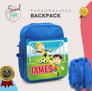 ZAINO PERSONALIZZATO BAMBINI QUALSIASI NOME RITORNO A SCUOLA RAGAZZI RAGAZZE REGALO | CALCIO - Foto 1 di 1