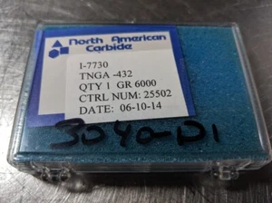 North American CBN Carbide Inserts QTY1 TNGA 432 6000 (LOC2943C) - Picture 1 of 4
