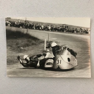Vintage Motorcycle Sidecar Racing Photo photograph Print Side Car 1956 - Picture 1 of 6