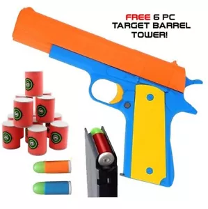 Kids Toy Gun Safe Shooter with Target Kids Safe Toy Gun 1911 Luminous Ammo - Picture 1 of 19
