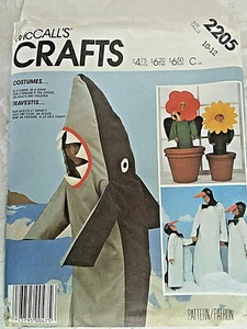 McCall 2205 child COSTUMES 10-12 whale penguin Flower pot pattern Uncut FF 1985  - Picture 1 of 10