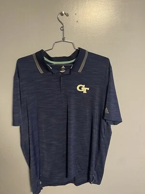 Georgia Tech Yellow Jackets Adidas Golf Polo Shirt Blue Men's Size 2XL Wick - Image 1 of 4