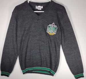 Harry Potter Slytherin Patch Unisex Sweater Adult SMALL Gray Charades Halloween - Picture 1 of 6