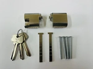 Scandinavian Oval Cylinder Keyed Alike Pair With 3 Keys - Picture 1 of 3