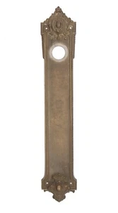 Antique Yale & Towne Oporto Bronze Door Push Plate - Afbeelding 1 van 5