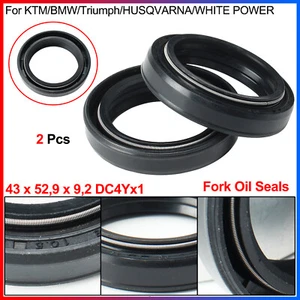 Fork Oil Seals 43 x 52,9 x 9,2 DC4Yx1 For KTM/BMW/Triumph/HUSQVARNA/WHITE POWER - Picture 1 of 18