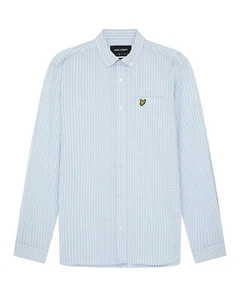 Men's LYLE & SCOTT Premium LIGHT Blue GINGHAM Check SHIRT Size *SLIM* L *BNWT* - Picture 1 of 7