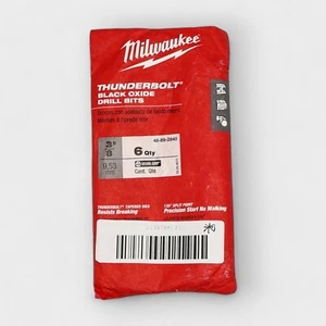 Milwaukee 48-89-2840 Thunderbolt Black Oxide Drill Bits Qty 6 - Picture 1 of 3