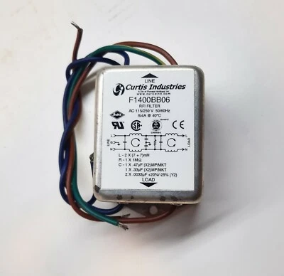 Curtis Industries F1400BB06 Single Phase EMC/EMI Line Filter 6A 250VAC - 6 Pcs - Image 1 of 4