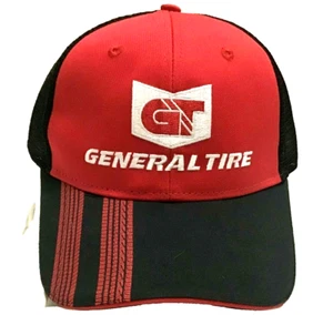 General Tire Red Black Mesh Adjustable Embroidered Logo Trucker Hat Promo New - Picture 1 of 6