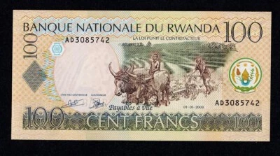 RWANDA 100 francs 2003 UNC banknote - Image 1 of 3