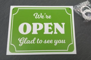 WE'RE OPEN / SORRY WE ARE CLOSED SHOP WINDOW SIGN - ANY COLOUR AVAILABLE - Picture 1 of 11