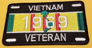 Parche militar de vietnam veterano 1969 matrícula aprox 2,25x3,75" - Imagen 1 de 2