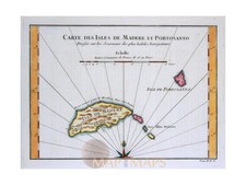 Portugal map Madeira. Carte des Isles de Madere. Bellin 1754