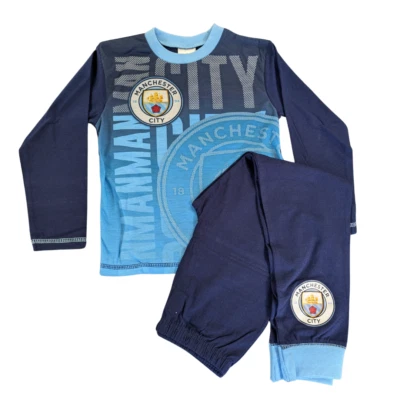 ATTITUDE BABY Manchester City Fußball dunkelblauer Kinder Schlafanzug - personalisierter Schlafanzug