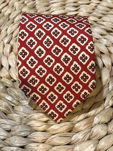Vintage Polo Ralph Lauren Tomato Red Medallion Paisley Tie Italy - Picture 1 of 2
