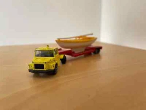 Vintage Majorette Set Scania Truck with Boat On Trailer 1:100 Scale RARE - Picture 1 of 11
