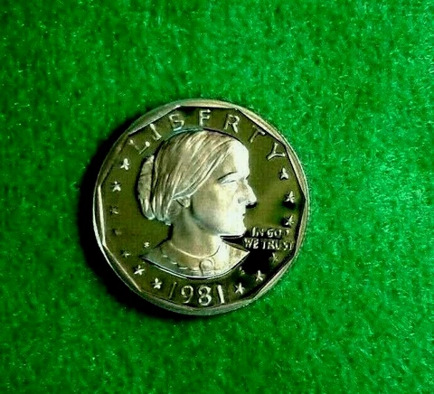 1981-S Proof Susan  B  Anthony Dollar Gem DP. Cameo  Nice Coin     Free Shipping Cover