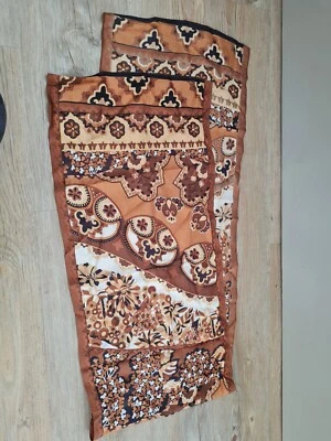 Adrienne Landau Studio 100% Silk Scarf Brown Vintage Retro 70s Style Mcm Neck - Image 1 of 4