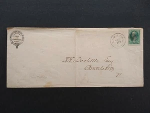 Ma: Springfield 1879 (ca.) Ct River Railroad Company Legal Size RPO Cover - Bild 1 von 2