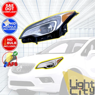 [HID w/ Ballast & AFS] For 2016-2018 Buick Envision Driver Headlight LED DRL LH - Image 1 of 4