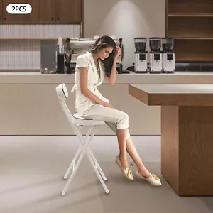 Bar Stool Folding Padded Seat Pu Cushion Barstool For Indoor Restaurant Cafe - Picture 1 of 13