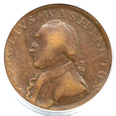 1795 PCGS XF 40 Plain Edge North Wales Washington Colonial Copper Coin 1/2p - Image 1 of 3