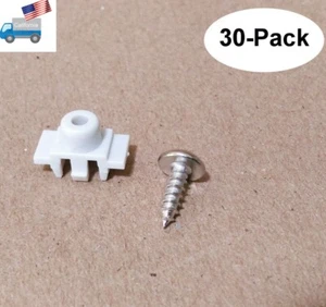 NEW 30-Pack: Snap-In Clip Plastic Standoff/Screw for PC ATX Motherboard Mounting - Afbeelding 1 van 12