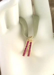 Vintage Jewellery Gold Hoop Earrings Ear Rings with Rubies Jewelry - Picture 1 of 11