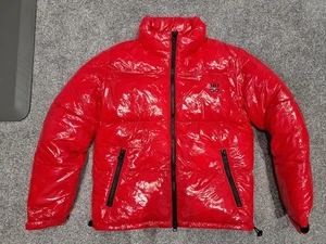 Hugo Boss Biron Shiny Red Down Puffer Jacket Coat Size S - Picture 1 of 10