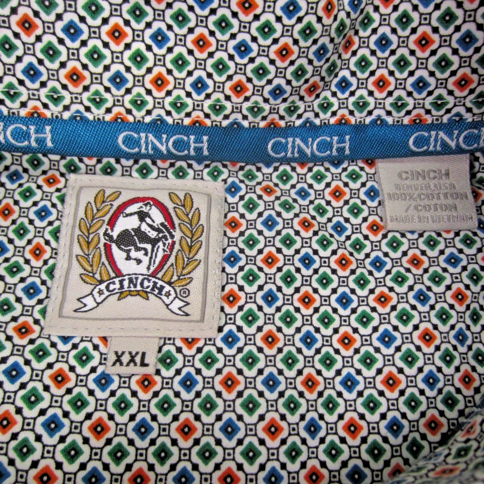Camisa Cinch Para Hombres XXL Multi Geométrica Estampado Floral LS Abotonada Vaquero Occidental Foto 1 de 4