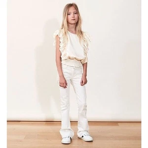 Designers Remix Girls cream blouse shirt ruffled smocked bodice G lauren Size 12 - Picture 1 of 5