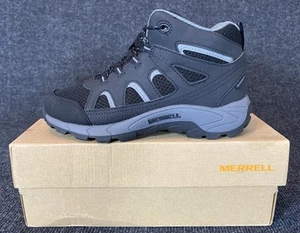 Merrell Oakcreek Mid Lace Waterproof Hiking Boots Black - Kid's Size 4 Wide NEW - Picture 1 of 9