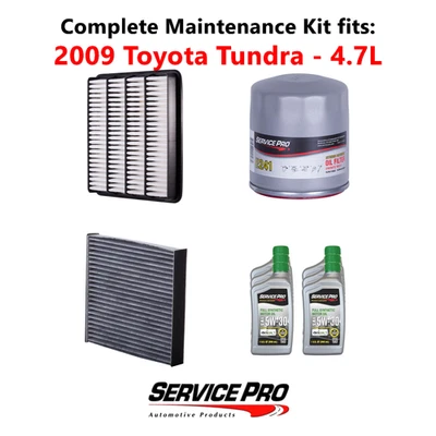 2009 Toyota Tundra 4.7L Complete Oil, Air & Cabin Filter Kit (5W-30) Foto 1 de 4