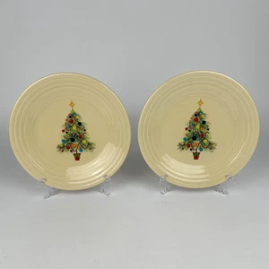 2er Set Fiesta Geschirr 9" Weihnachtsbaum Mittagessen/Mittagessen Teller HLC Fiestaware USA - Bild 1 von 18