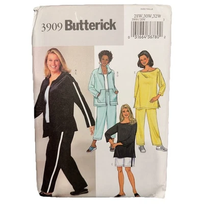 Butterick 3909 Pants Top Jacket Shorts Sewing Pattern Plus Size 22W 24W 26W - Image 1 of 4