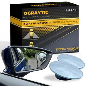 2x Blind Spot Mirror Rear Side View Towing Car Van Motorcycle Adjust Wide Angle - Picture 1 of 9
