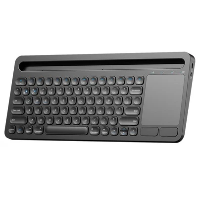 Teclado Bluetooth con soporte táctil integrado para múltiples dispositivos para Windows iOS Android - Imagen 1 de 4