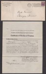 1933 Cover – I.O.O.F. - Certificate of Election Enclosure - Picture 1 of 1