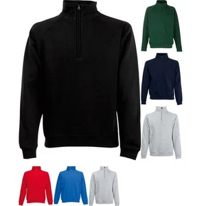 Sudadera para hombre Fruit of the Loom premium rica en algodón 1/4 cuello con cremallera - Imagen 1 de 8