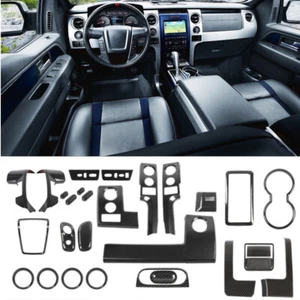 30pcs Full Interior Decoration Cover Trim Kit For Ford F150 2009-14 Carbon Fiber - Picture 1 of 13