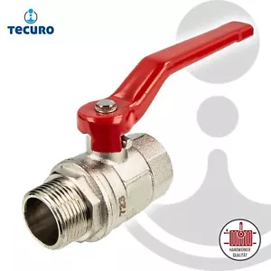 tecuro ball valve, inner x outer thread 1/2 to 2 inch, steel lever long, brass - Picture 1 of 54