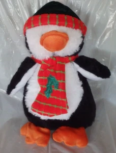 Weihnachtspinguin Kuscheltier steht 12 Zoll hoch schwarz & weiß - Bild 1 von 4