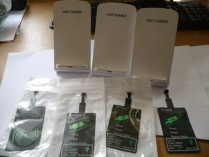 JOB LOT Wireless Charging Dock +UNIVERSAL WIRELESS CHARGER RECEEIVER MODULE - Picture 1 of 4