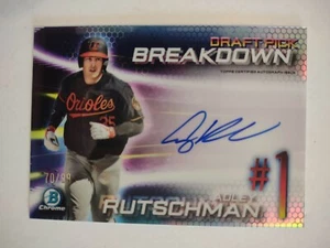 2019 Bowman - Adley Rutschman Auto Draft Pick Breakdown #/99 - Baltimore Orioles - Picture 1 of 2