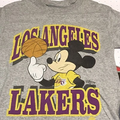 Disney x Junk Food Los Angeles Lakers Black Mickey Mouse T-Shirt Size Xsmall - Image 1 of 4