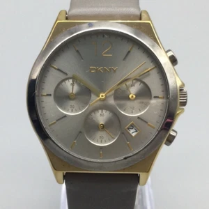 DKNY Chronograph Watch Women 38mm Silver Gold Tone NY-2478 New Battery - Picture 1 of 16