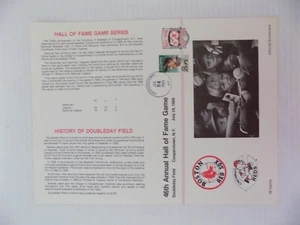 1989 Baseball Hall of Fame Game Official Scorecard HOF 50th Gehrig Stamp NOS HTF - Picture 1 of 3
