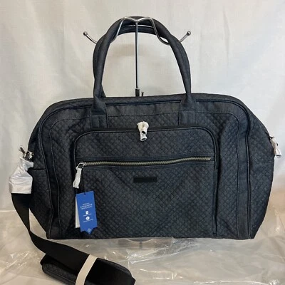 Vera Bradley 全新带标签标志性 Weekender 旅行包牛仔海军蓝复古罕见! — 第 1/4 张图片